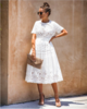 Платье FINESPUN CROCHET LACE POCKETED MIDI DRESS