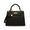 Hermes Kelly 25 Black Epsom with gold hardware