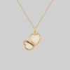 REGALROSE LOTTY. Etched Heart Photo Locket Necklace - Gold