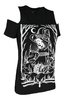 Black gothic T-shirt BURN THE WITCH COLD SHOULDER