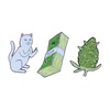 Значок Ripndip Pu$$y, Money, Weed Pin