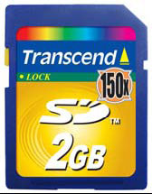 Transcend Secure Digital 2GB / 4GB 150x flash card