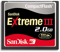 SANDISK Compact Flash Extreme III Card 2Gb