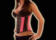 Underbust MATT PVC BLACK/PINK