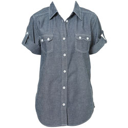 Topshop Roll Up Sleeve Denim Shirt