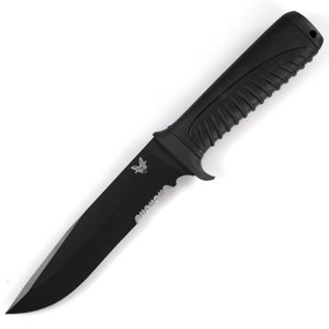 Benchmade BM156SBT CSK, Kraton Handle, Black Blade, ComboEdge, Nylon Sheath