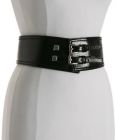 black patent leather wide belt