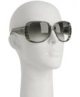 grey stripe glitter oversized sunglasses