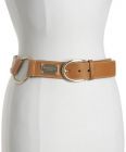 Michael Michael Kors camel leather logo plaque belt