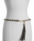 Michael Michael Kors chocolate leather chain tassel belt