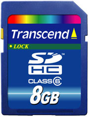 Карта памяти TRANSCEND Secure Digital 8GB SDHC class6