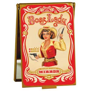 Mirror Compact "Boss Lady" Blue Q