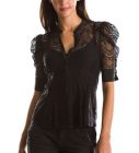 Lace Button Front Blouse