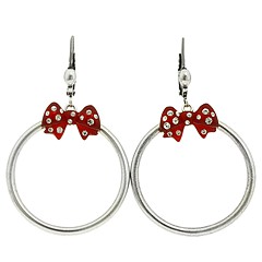 Disney Couture Minnie Mouse Collection Hoop with Bow Earrings