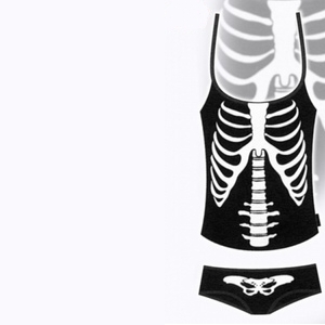 Emily Strange Cami Set Creepy Bones