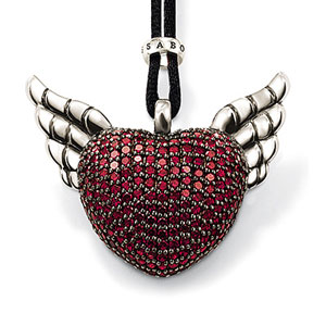 Thomas Sabo Silver Garnet Heart on Ribbon