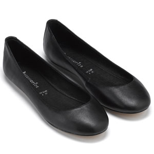 Plain Leather Ballerina Pumps