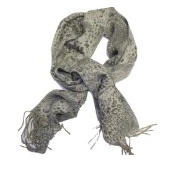 Grey Leopard Print Scarf