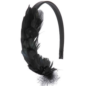 black feathered headband