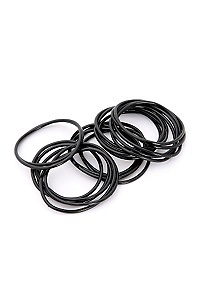 Shiny Black Rubber Bracelets