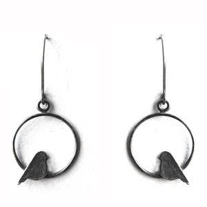 Circle Bird Earring