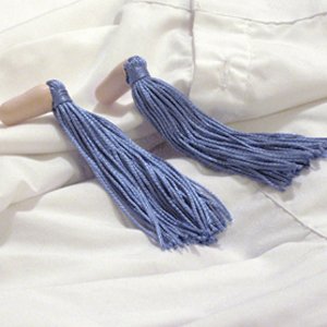 Blue Tassel Earplugs Extra Long Holly Golightly's