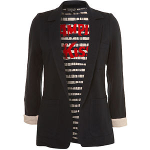 Vampire Print Jersey Blazer