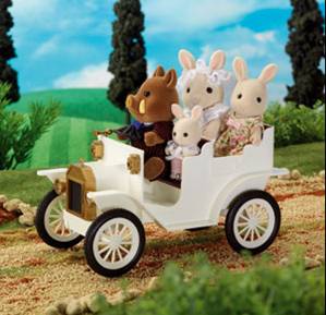 Белый классический автомобиль. Sylvanian Families