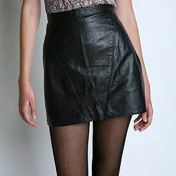 Leather mini skirt