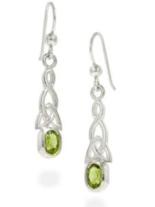 Sterling Silver Celtic Knot Genuine Peridot Earrings