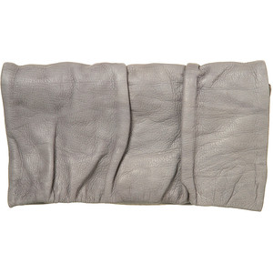 Grey Ruched Flap Purse