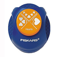 Компостер "Fiskars" для декора уголка, 3 в 1, узор: сердечки