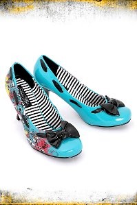 Iron Fist Turquoise Graphic Heels