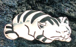 Striped Sleeping Cat Pin