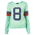 Number 8 Stripe Sleeve Sweat