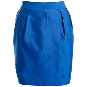 bright blue skirt