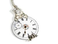 Karin Andreasson Frozen Time Gold Watch Face Necklace