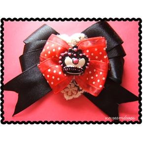 Gothic Lolita Punk Rockabilly Emo Scene Red Black hair Bow