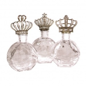 Glass Perfume Bottles with Crown Stopper