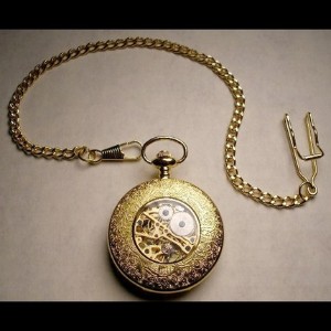 Neo Victorian Steampunk Gothic Gold Pocket Watch