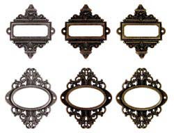 Набор украшений Tim Holtz Idea-Ology Ornate Plates With Long Fasteners - 6 шт.