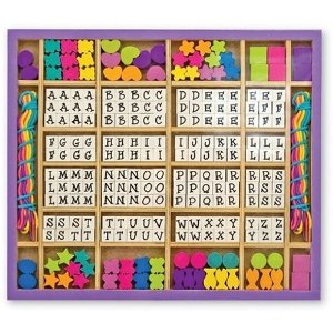 Melissa and Doug 3774 - Holzperlen ABC+Motive