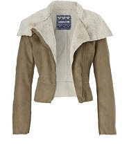 Suedette Aviator Jacket