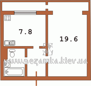 1комнатная квартира