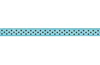 Лента May Arts - Polka Dots Sheer Ribbon - Turquoise W/Brown Dots, ширина 1 см, длина 90см