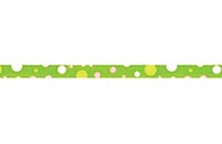 Лента May Arts - Dots Grosgrain Ribbon - Parrot Green W/Pink & White Dots, ширина 1 см, длина 90см