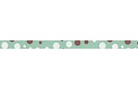 Лента May Arts - Dots Grosgrain Ribbon - Teal W/Brown & White Dots, ширина 1 см, длина 90см