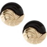 Vintage Style Two Tone Textured Disc Stud Earrings