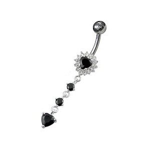 White gold belly bar