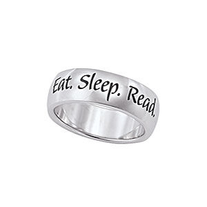 Stainless Steel Eat, Sleep,Read Ring